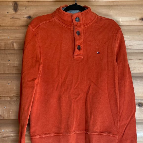 Tommy Hilfiger Orange Crewneck Sweatshirt, Size S - Picture 1 of 4